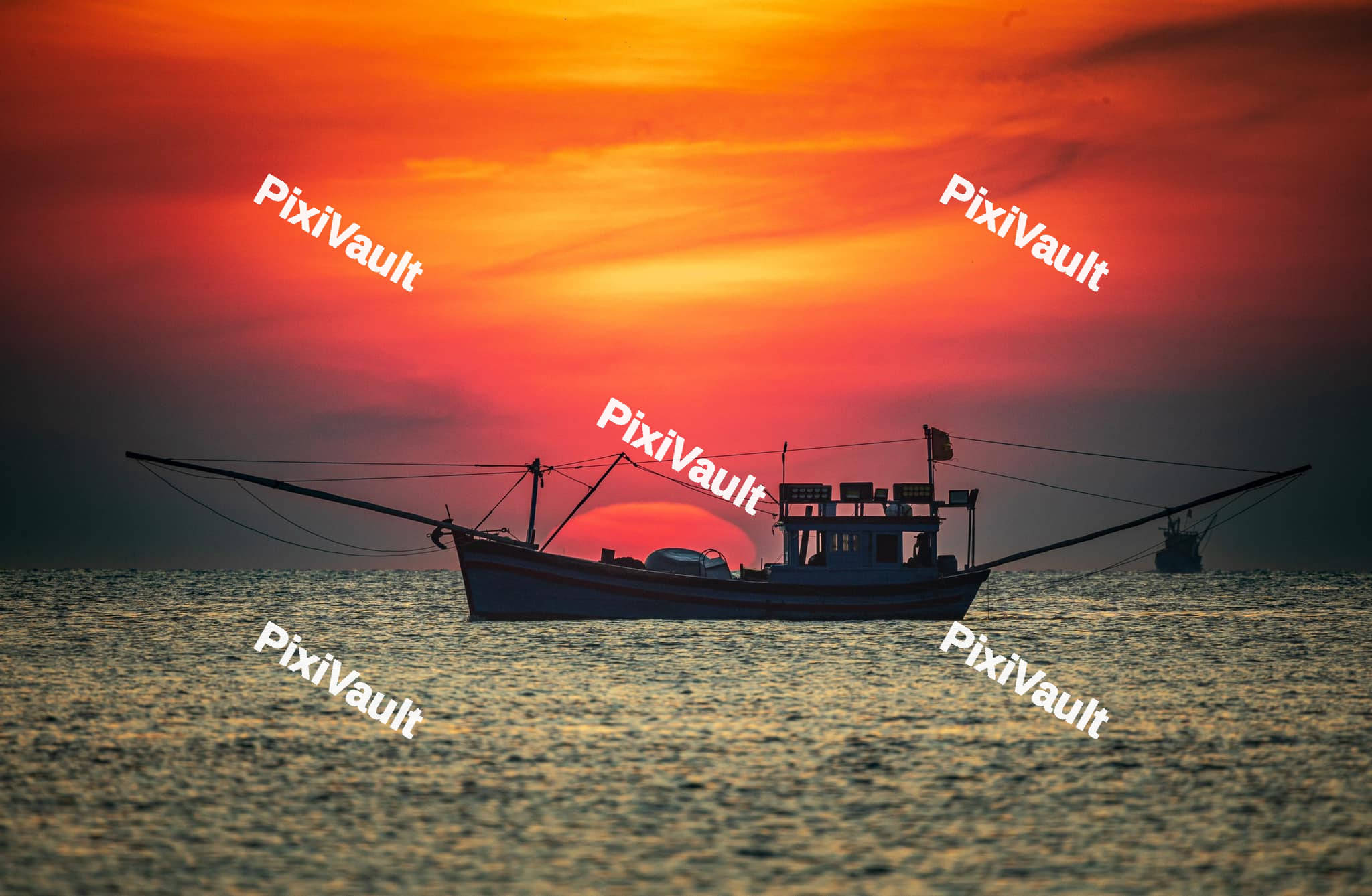 Boat in the middle of the sea